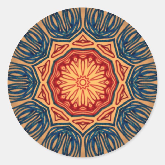 Psychedelic Stickers Runt Klistermärke (Framsida)