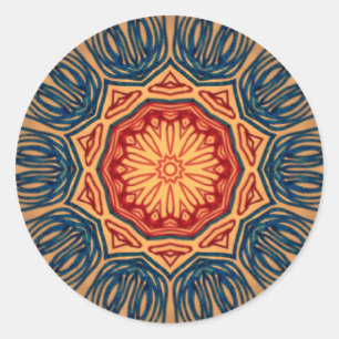 Psychedelic Stickers Runt Klistermärke