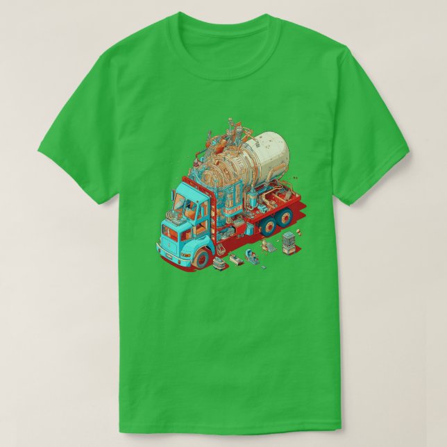 Psychedelic Stil Cement Mixer Lastbil T Shirt (Design framsida)