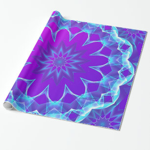 Psychedelic stjärnor, abstrakt violett lilaglöd presentpapper
