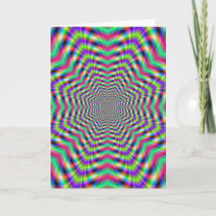 Psychedelic stjärnor i stjärnahälsningkort kort