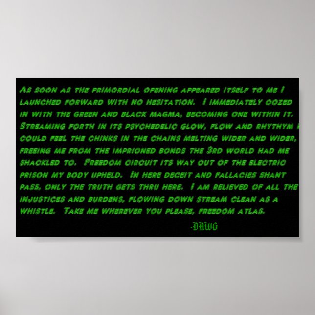 Psychedelic Stream-dikt Poster (Framsidan)