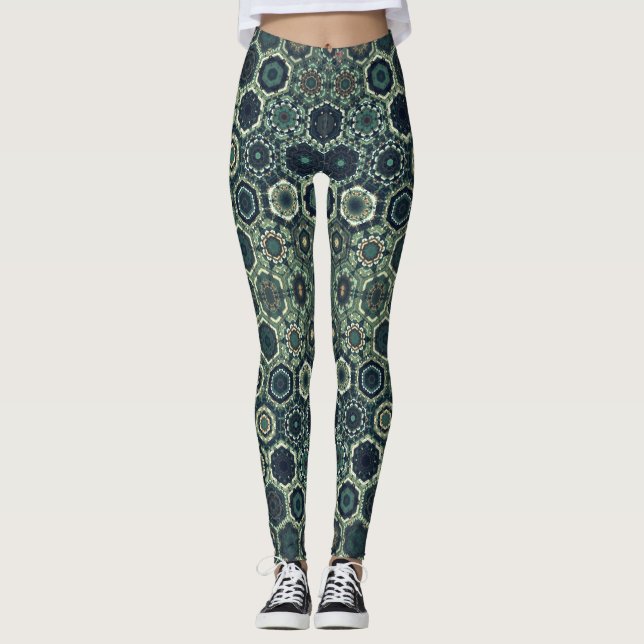 psychedelic style leggings yoga activewear (Framsida)