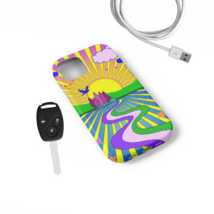 Psychedelic Sunburst Kaleidoscope Sommaren Kärlek