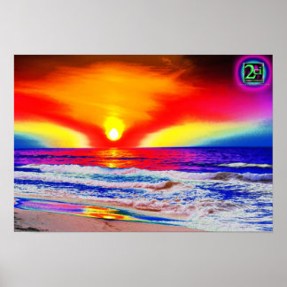 Psychedelic Sunrise Art Poster
