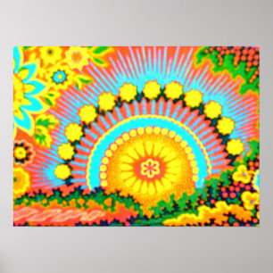 Psychedelic Sunset Vintage 60's Pop Art Poster