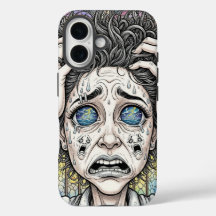 Psychedelic Surreal Ansikte iphone case - Emotiona