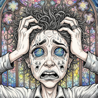 Psychedelic Surreal Art T-Shirt - Emotional Ansikt