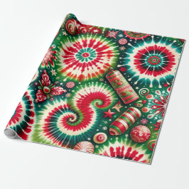 Psychedelic Swirl-julafton Papper Presentpapper