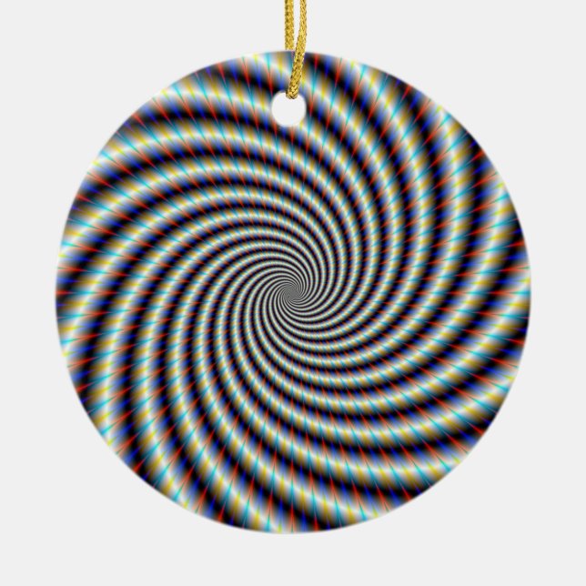 Psychedelic Swirl Julgransprydnad Keramik (Framsidan)
