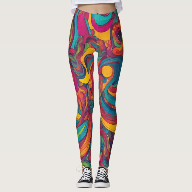 Psychedelic Swirl Leggings (Framsida)