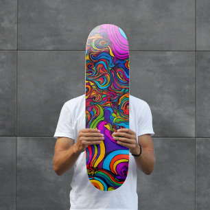 Psychedelic Swirl Mini Skateboard Bräda 18,5 Cm