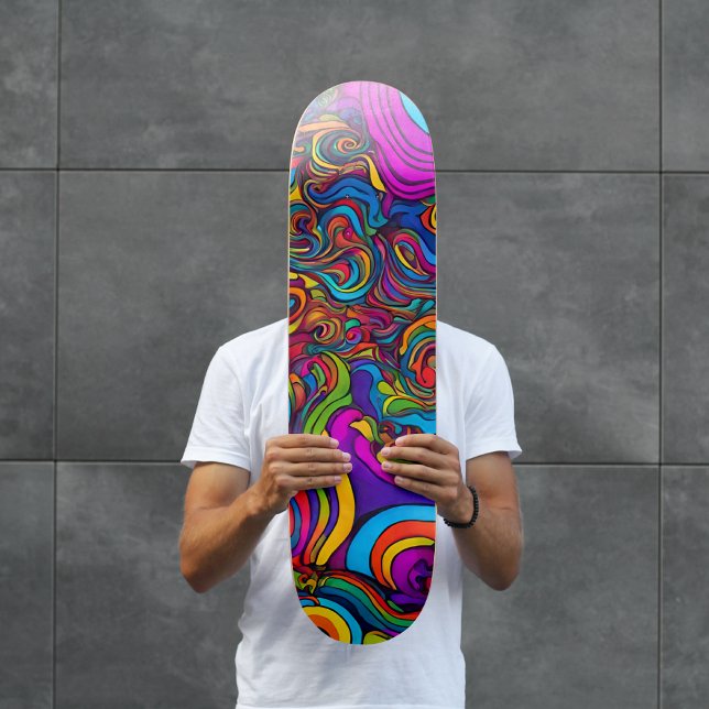 Psychedelic Swirl Mini Skateboard Bräda 18,5 Cm (Skapare uppladdad)