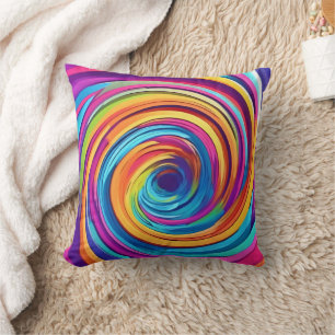Psychedelic Swirl of Rainbow Hues Kudde