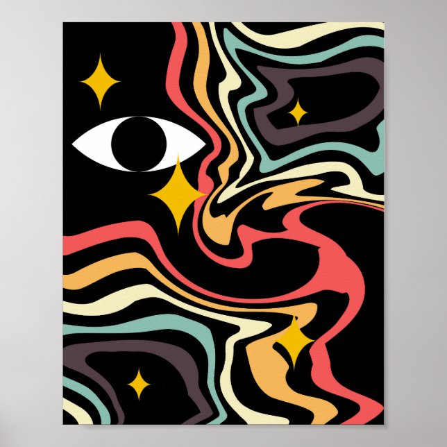 Psychedelic Swirl Öga Poster (Framsidan)