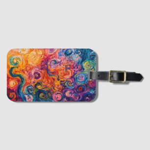 Psychedelic Swirls Oljemålning Bagagebricka