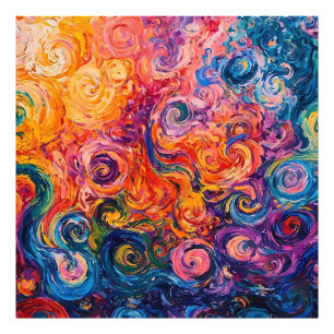 Psychedelic Swirls Oljemålning Fototryck