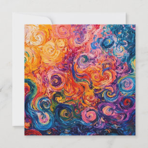 Psychedelic Swirls Oljemålning Inbjudningar