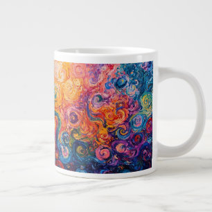 Psychedelic Swirls Oljemålning Jumbo Mugg