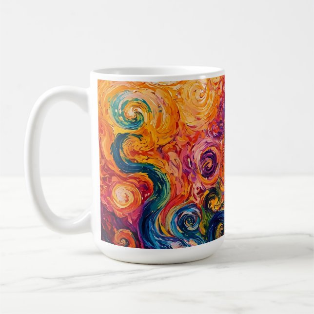 Psychedelic Swirls Oljemålning Kaffemugg (Vänster)