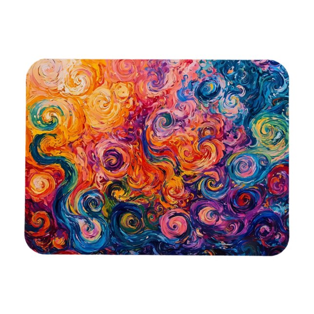 Psychedelic Swirls Oljemålning Magnet (Horisontell)