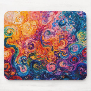 Psychedelic Swirls Oljemålning Musmatta