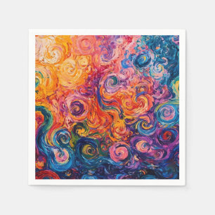 Psychedelic Swirls Oljemålning Pappersservett