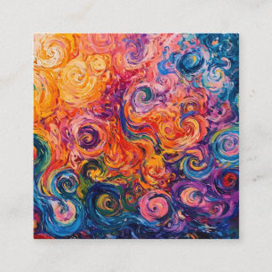 Psychedelic Swirls Oljemålning Tilläggskort