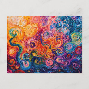 Psychedelic Swirls Oljemålning Vykort