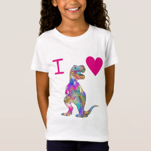 Psychedelic T Rex Kärlek Dinosaurs Funny Rosa Slog Shirt