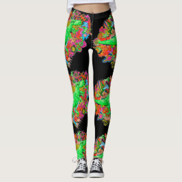 Psychedelic T-Rex Leggings