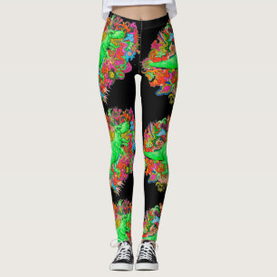 Psychedelic T-Rex Leggings