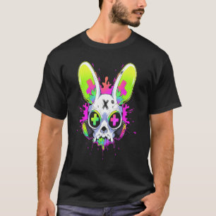 Psychedelic Techno Rabbit Rave EDM Punk Grunge Aes T Shirt