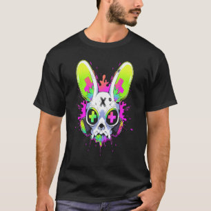 Psychedelic Techno Rabbit Rave EDM Punk Grunge Aes T Shirt