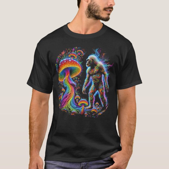 Psychedelic Tidigt Human T-Shirt - Vibrant Mushroo (Framsida)