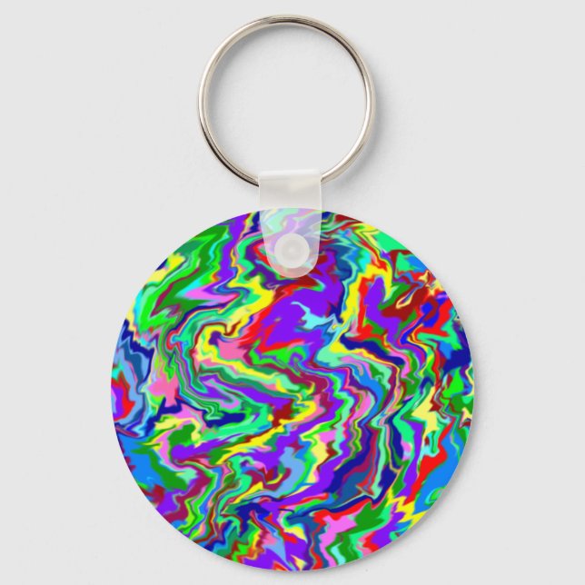 Psychedelic Tie Dye Keychain Nyckelring (Framsida)