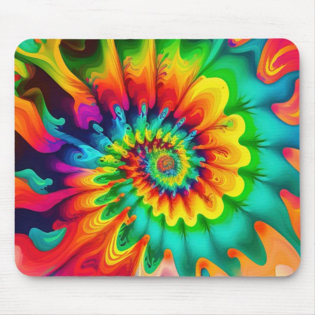 Psychedelic Tie Dye Retro Surreal Musmatta (Framsidan)