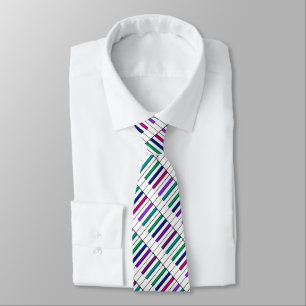 Psychedelic Tie för musik för regnbågepianosjal Slips