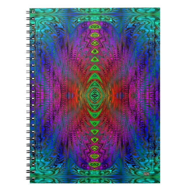 Psychedelic Time Warp by SD. Kelley Anteckningsbok Med Spiral (Framsidan)