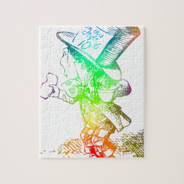 Psychedelic tokig Hatter Trippy Alice Pussel (Vertikal)