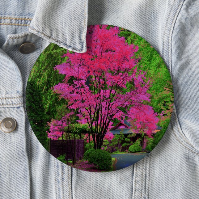 Psychedelic Träd Pinback-knapp Knapp (In Situ)