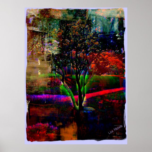 Psychedelic Träd Poster (Framsidan)