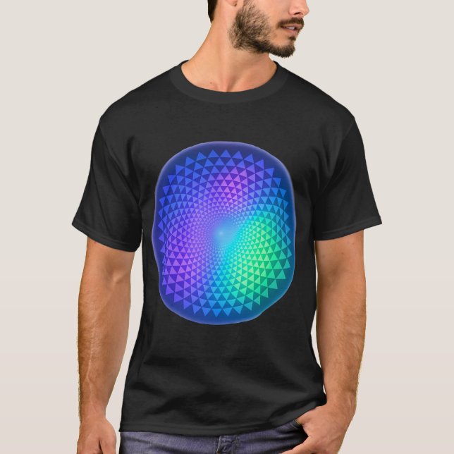 Psychedelic Triangle Mandala Scales T Shirt (Framsida)