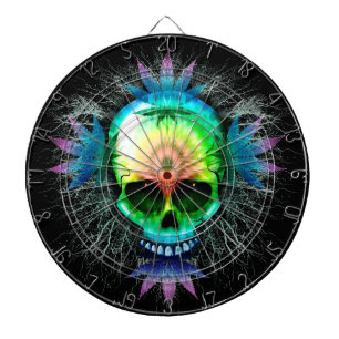 Psychedelic Trippy Explosion på skull Darttavla