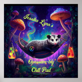 Psychedelic Trippy Hippie Opossum Anpassningsbar P Poster