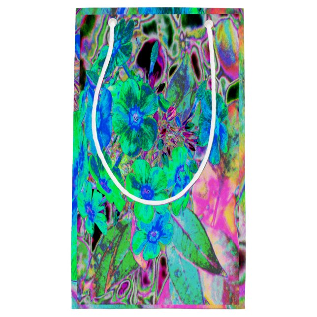 Psychedelic Trippy Lime Green och Blåa blommor (Framsidan)