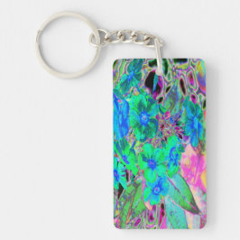 Psychedelic Trippy Lime Green och Blåa blommor