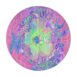 Psychedelic Trippy Lime Green och Lila Hibiscus