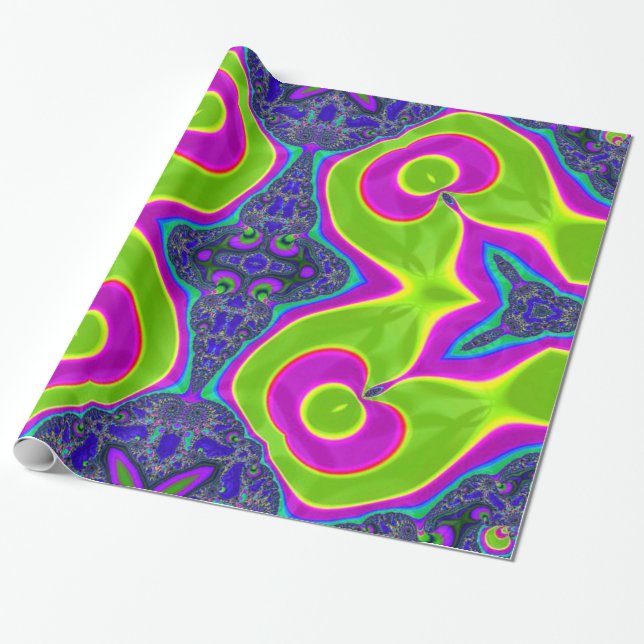 Psychedelic Trippy mönster Presentpapper (Utrullad)