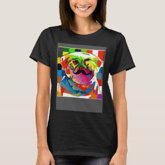 Psychedelic Trippy Mustache Pug T Shirt